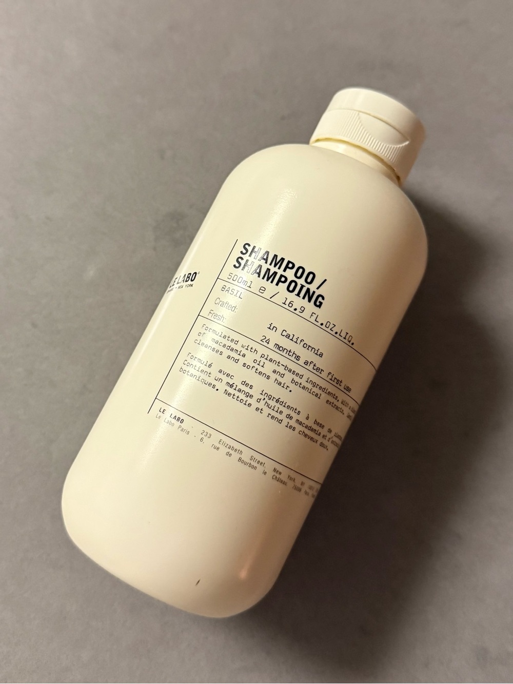 Empty Bottle Le Labo Shampoo